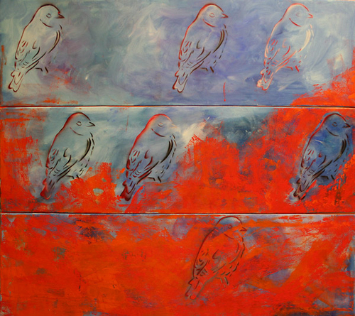 Painting-Abstract-Blue Birds (2005)