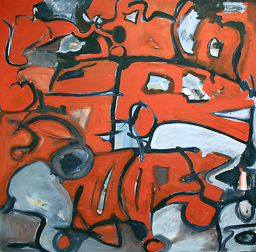 Painting-Abstract-Bikes and Handlebars (2006)