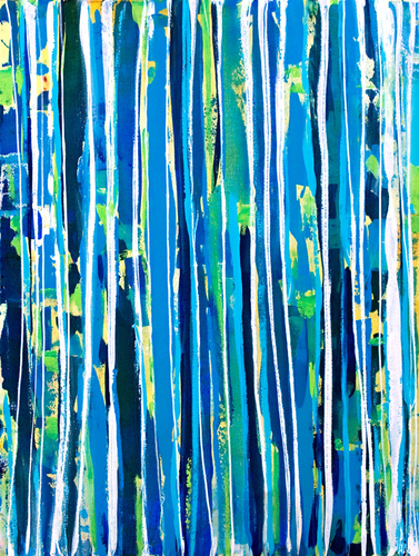 Painting-Abstract-Blue Bamboo (2008)