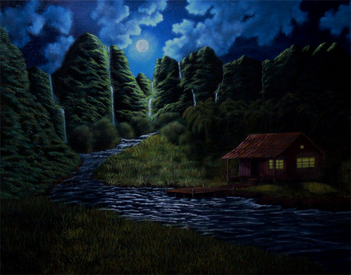 Painting-Oil-Hanalei Homestead