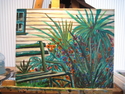 Painting-Back yard Bench