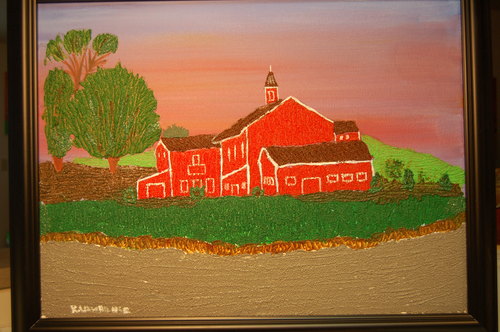 Painting-Expressionist-Red Barn