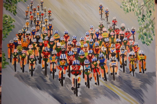Painting-Expressionist-Bike race