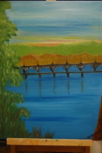 Painting-Impressionism-View from the rock !!