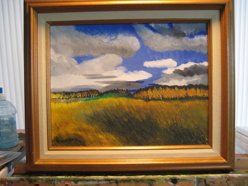 Painting-Landscape-Flowing field of grass ,Montana
