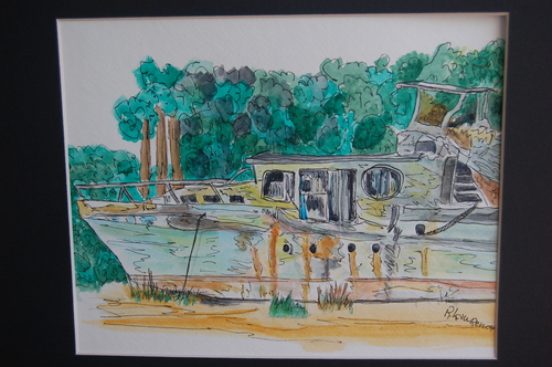 Painting-Impressionism-Old Ship Reck