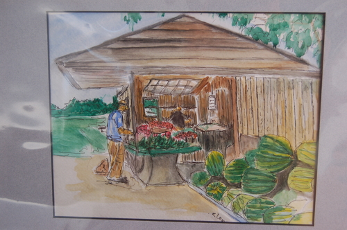 Painting-Road side food stand