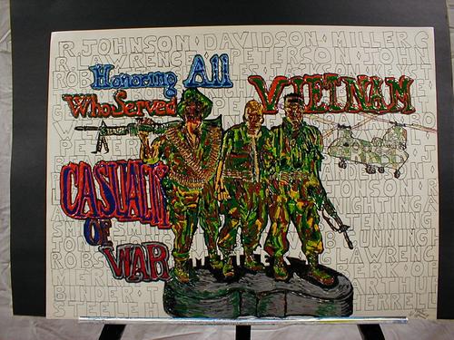Painting-Abstract-Honoring all that Served Vietnam