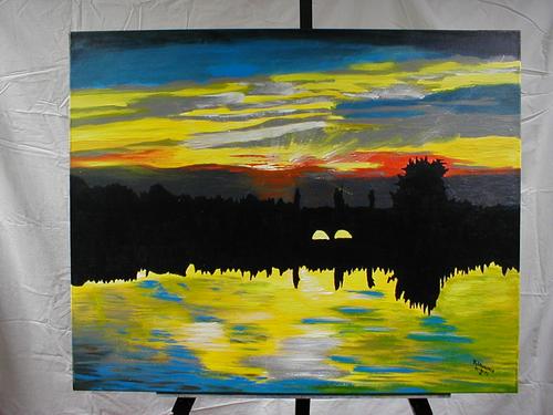 Painting-Abstract-Reflective Bridge