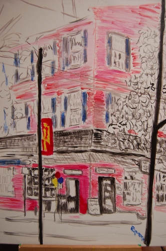 Painting-Cityscape-Flower Shop