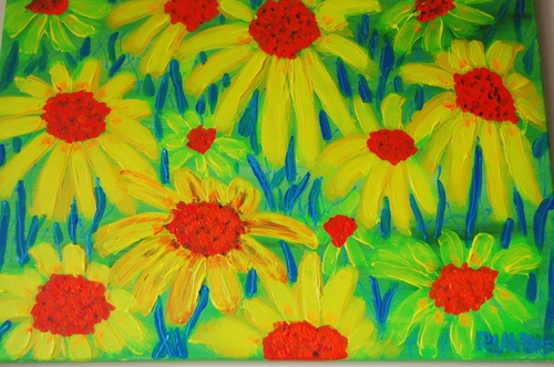 Painting-Floral-Reflective Daisies