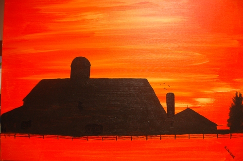 Painting-Still Life-Barn Silhouette