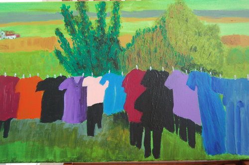 Painting-Amish Wash Line