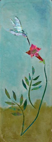 Mixed Media-Representational-Hummingbird