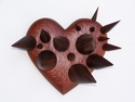 Sculpture--WoodSpiked Heart #4