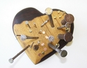 Sculpture--WoodIron Heart #2