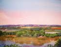 Robert Stack - Landscape Painting Missouri River, Missouri, River, Booneville, Bend in River, watercolour, watercolor, bluffs - Landscape Painting