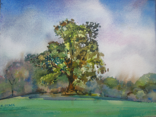 Painting-Tree on Hill