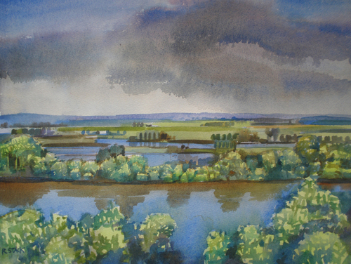 Painting-Clouds Over the Missouri