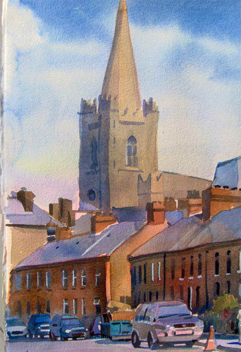 Painting-Cityscape-St. Patrick's Cathedral - Dublin
