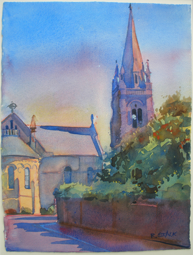 Painting-Landscape-Church Spire in Abbeyleix
