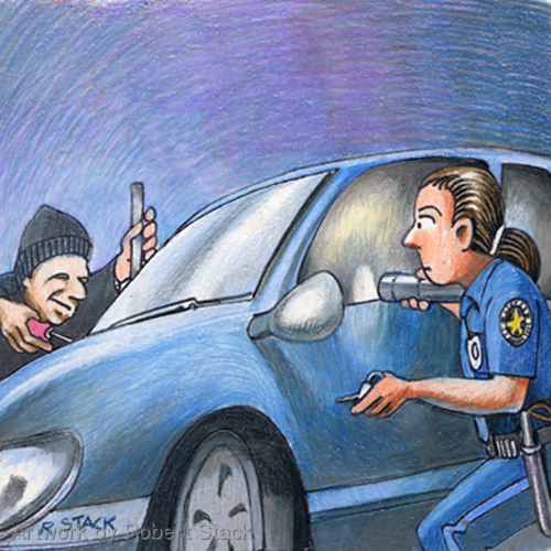 Illustration-Police with Car Thief