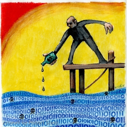 Illustration-Computer Virus Contamination