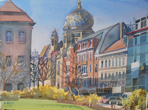 Painting-Cityscape-Neue Synagogue - Berlin