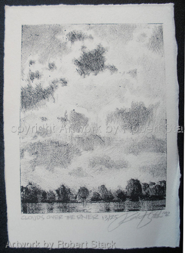 Print Making-Landscape-Clouds over the River