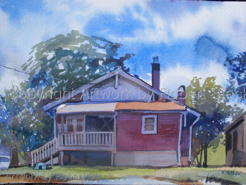 Painting-Landscape-Brick Bungalow