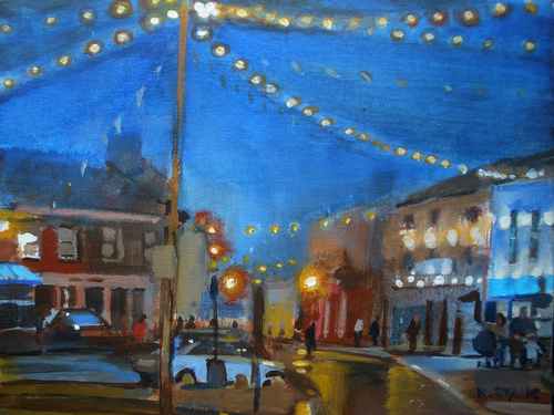 Painting-Cityscape-Lights on Main Street