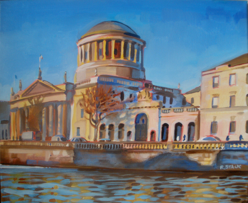 Painting-Cityscape-Four Courts in November