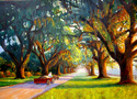 Painting--Oil-LandscapeCrooked Oak Tree Canopy