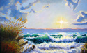 Painting--Oil-SeascapeBreak Through at North Beach