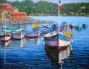 Painting--Oil-SeascapeFrench Riviera Fishing Boats
