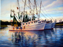 Painting--Oil-LandscapeShrimp Boats Abreast
