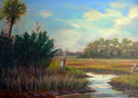 Painting--Oil-Landscapeplein air study, View From Nancy Island
