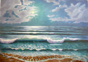 Painting--Oil-LandscapeMoonlight on the Ocen
