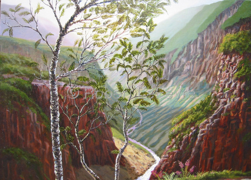 Painting-View from the Waterfall, Norway