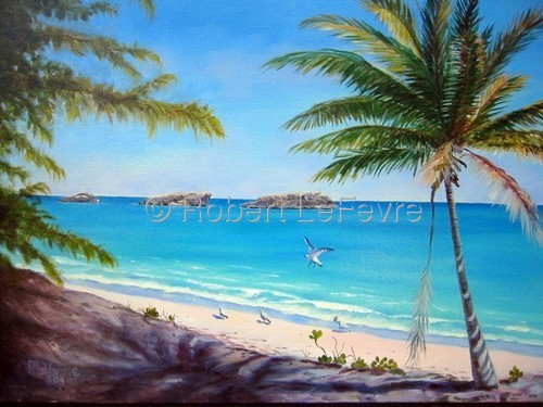 Painting-Landscape-Three Sisters, Exuma, Bahamas
