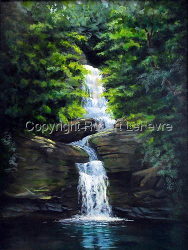 Painting-Landscape-Wright Creek Falls, Lake Jocassee