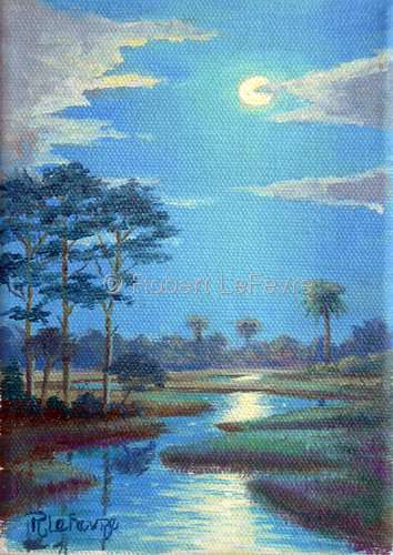 Painting-Moonlit Marsh
