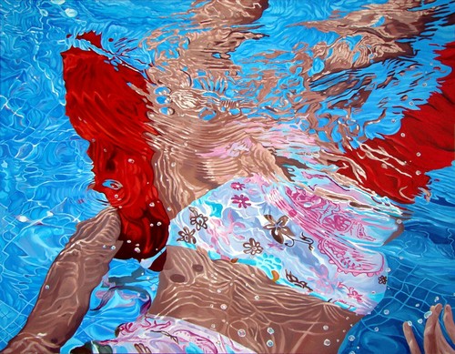 Painting-Landscape-Swimming through Red