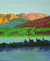 Rapperswil Castle-Glarner Alps FINE ART PRINT ON CANVAS