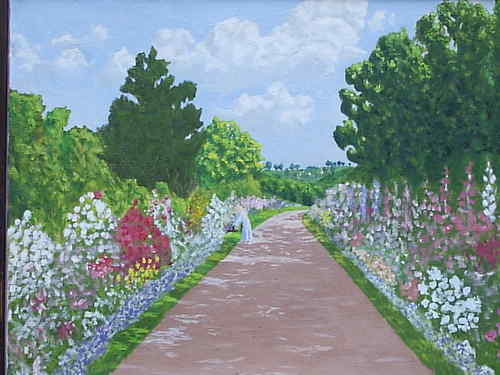 Painting-Oil-Rima in the Garden