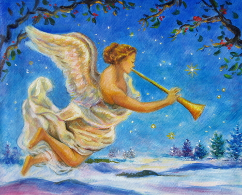 Painting-Oil-Christmas Angel