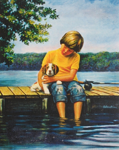 Painting-Oil-Puppy Love