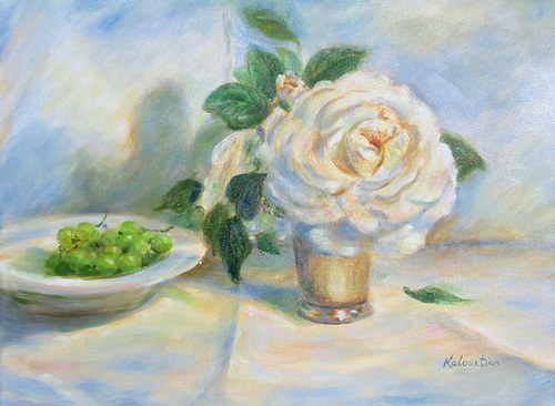 Painting-Oil-Harmony in White and Green