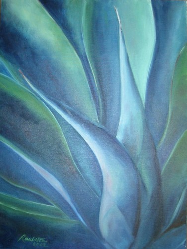 Painting-Floral-Blue Agave