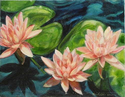 Painting-Water Lilies at Dusk